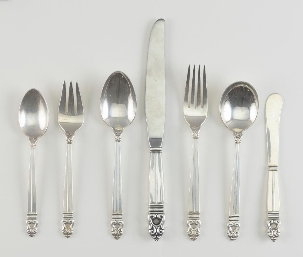 Appraisal: INTERNATIONAL ROYAL DANISH STERLING SILVER FLATWARE SERVICE APPROX TROY OZ