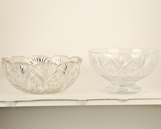 Appraisal: Cut Glass Bowls Footed H dia with partial Daisy Button