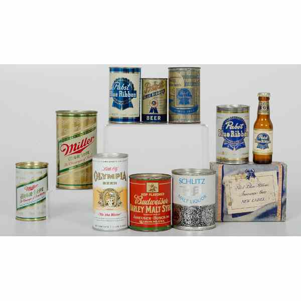 Appraisal: Lot of Budweiser Miller and Pabst Tin Advertising Banks PLUS