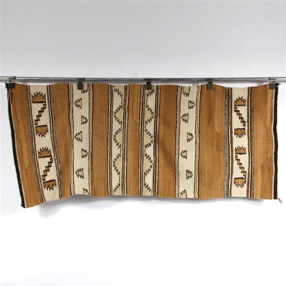 Appraisal: NAVAJO RUG WEAVING WITH SHADES OF BROWN AND CREAM WITH