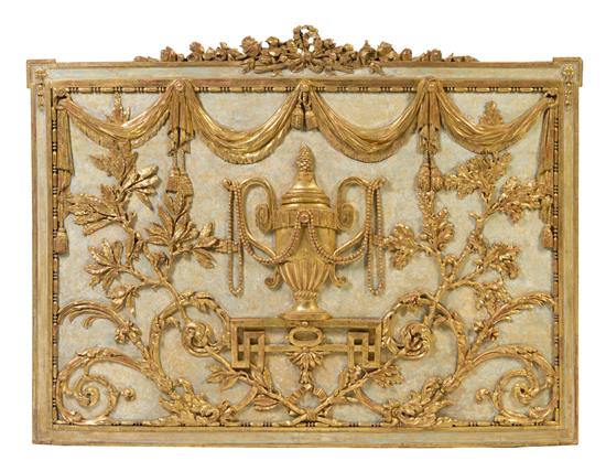 Appraisal: Sale Lot A Neoclassical Painted and Parcel Gilt Panel late