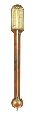 Appraisal: A Victorian mahogany stick barometer with arched ivory dial inscribed