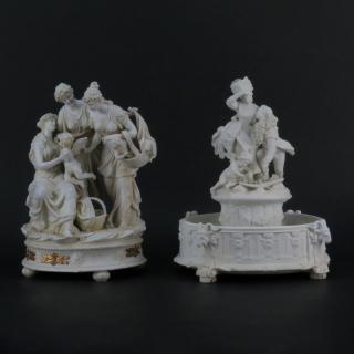 Appraisal: Grouping of Two Bisque Porcelain Figural Groups Grouping of Two