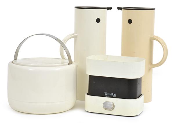 Appraisal: THREE STELTON KITCHEN ACCESSORIES including two water jugs and one