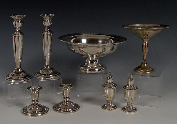 Appraisal: COLLECTION OF ASSORTED WEIGHTED STERLING PIECES Includes Revere Silversmith footed