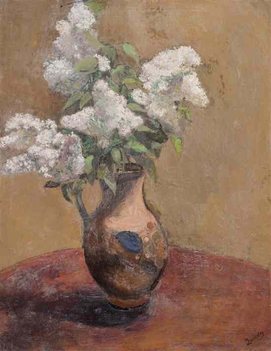 Appraisal: Edmund Quincy American - Lilacs in Vase oil on canvas