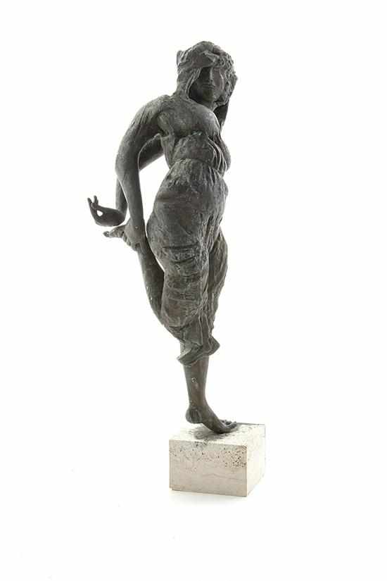 Appraisal: Elbert Weinberg Connecticut Massachusetts - FEMALE FIGURE bronze mounted to