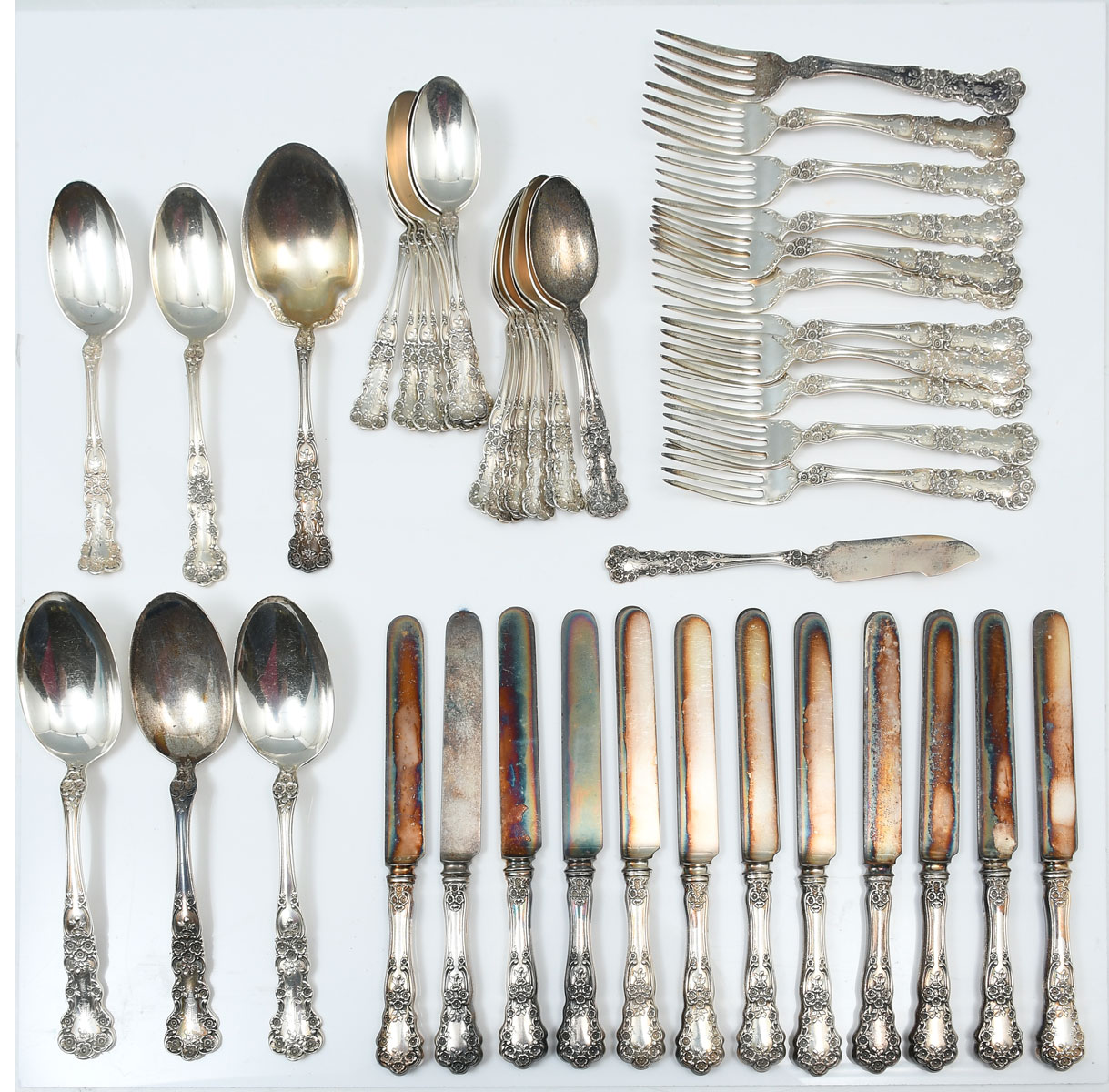 Appraisal: PC GORHAM ''BUTTERCUP'' STERLING SILVER FLATWARE Approx Troy ounces Comprising