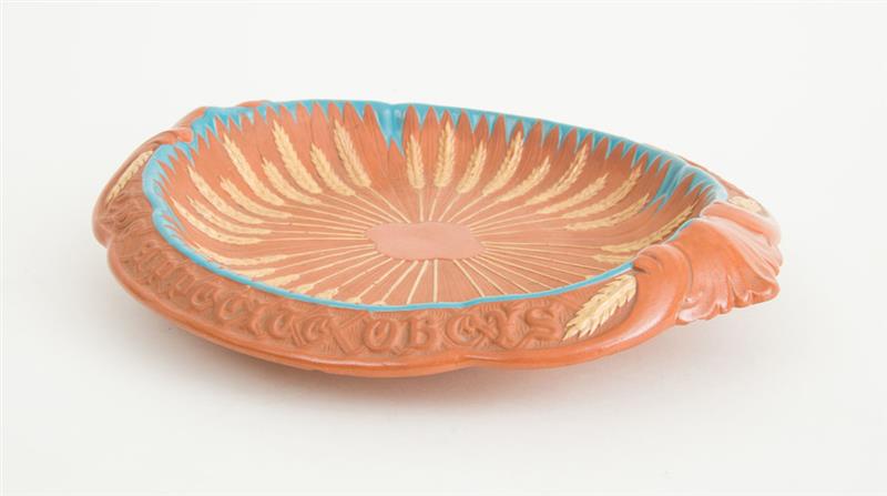 Appraisal: Watcombe Terracotta Co TorquayBread Tray With proverb 'Where Reason Rules