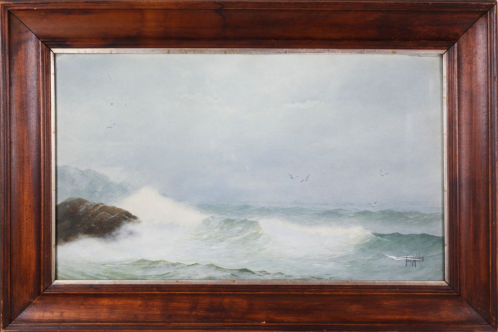 Appraisal: Neil Reed Mitchill Gouache on Paper Crashing Waves Neil Reed