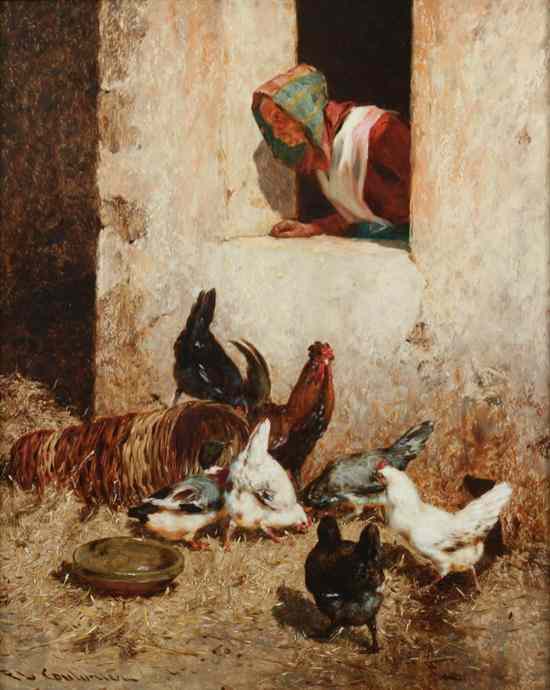 Appraisal: PHILIBERT-LEON COUTURIER French - FARMYARD SCENE signed lower left Oil