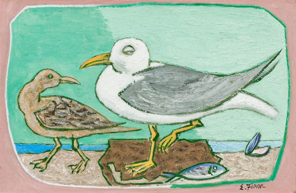 Appraisal: ERNEST FIENE American - Seagulls oil on canvas signed lower