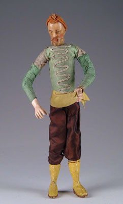 Appraisal: - CRECHE DOLL A wax headed gentleman with beard attached