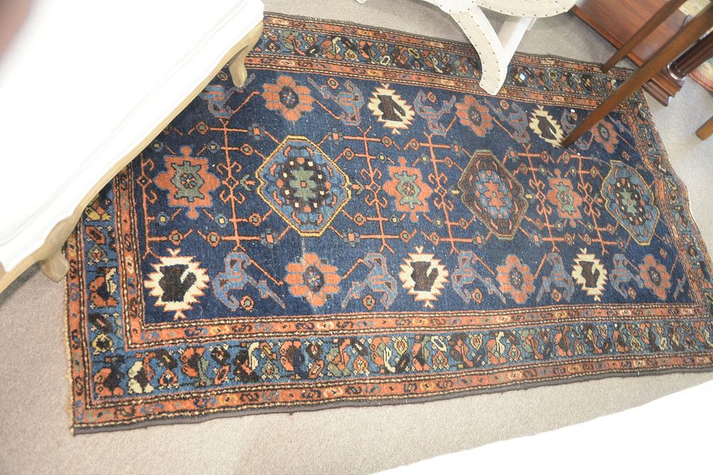 Appraisal: Hamadan Oriental Throw Rug ' x ' Hamadan Oriental Throw