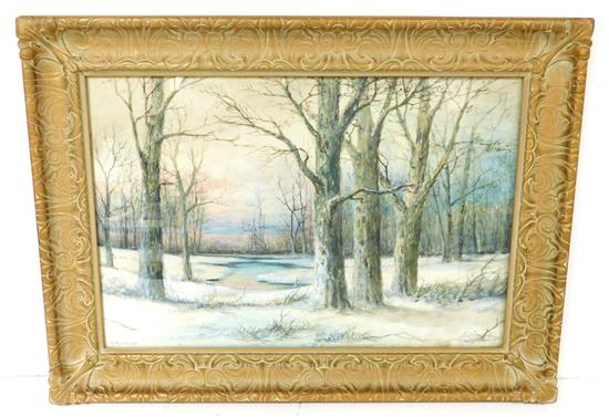 Appraisal: Benjamin Williams Leader English - watercolor depicting forest in winter