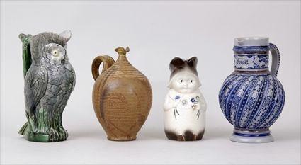 Appraisal: Four Assorted Pottery Pitchers Tallest in