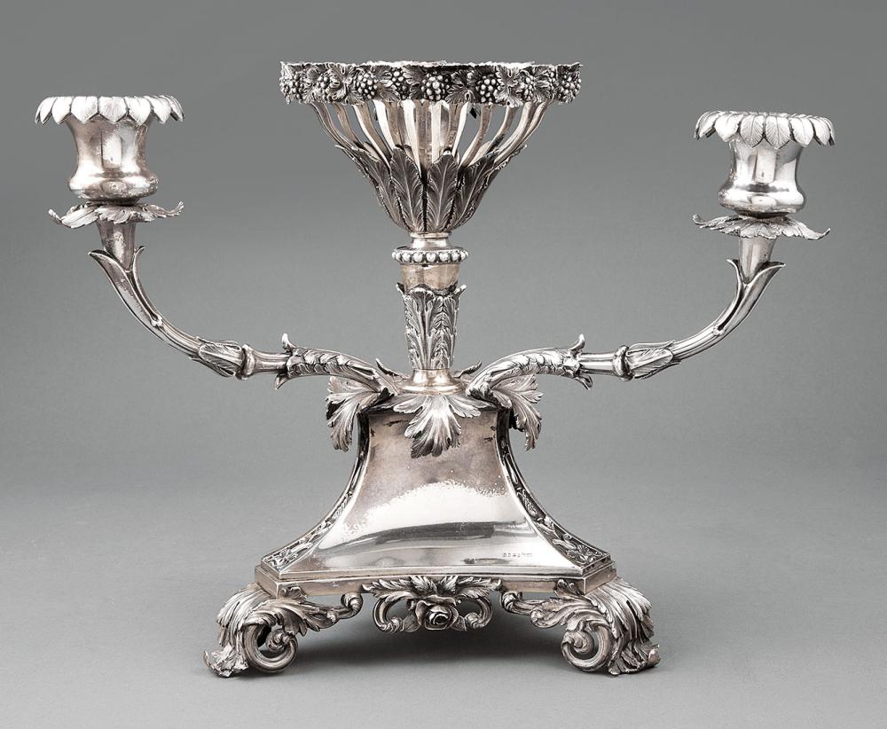 Appraisal: William IV Sterling Silver Candelabrum Epergne Robinson Edkins Aston Birmingham