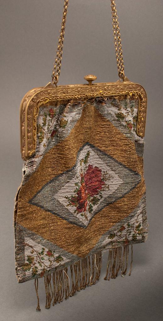 Appraisal: Victorian beaded purse with brass frame