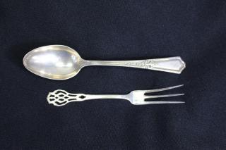 Appraisal: Sterling Silver Spoon and Fork Sterling Silver Spoon and Fork