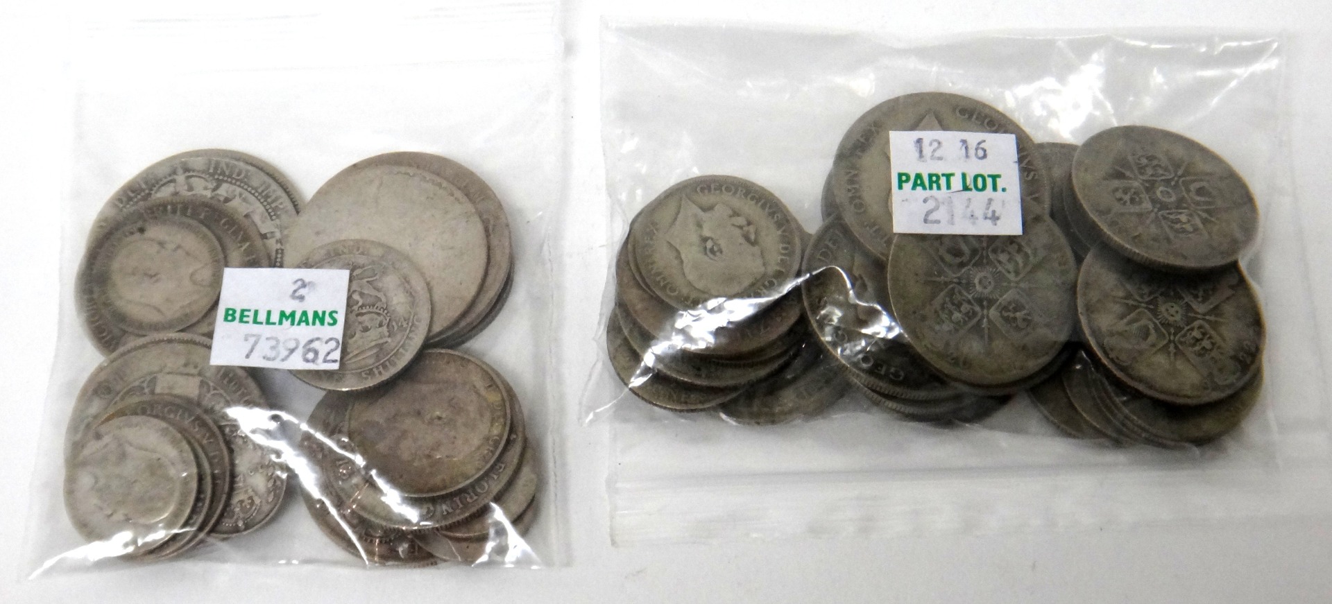 Appraisal: A quantity of British pre-decimal pre- and pre- silver coinage