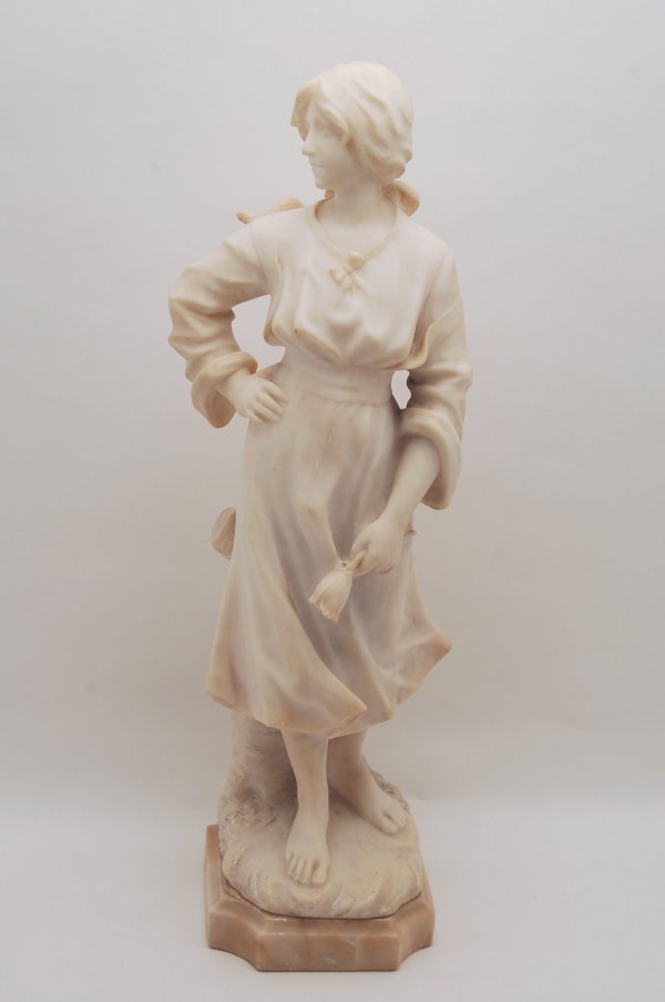 Appraisal: G Cipriani Italian th century Marble sculpture of lady holding