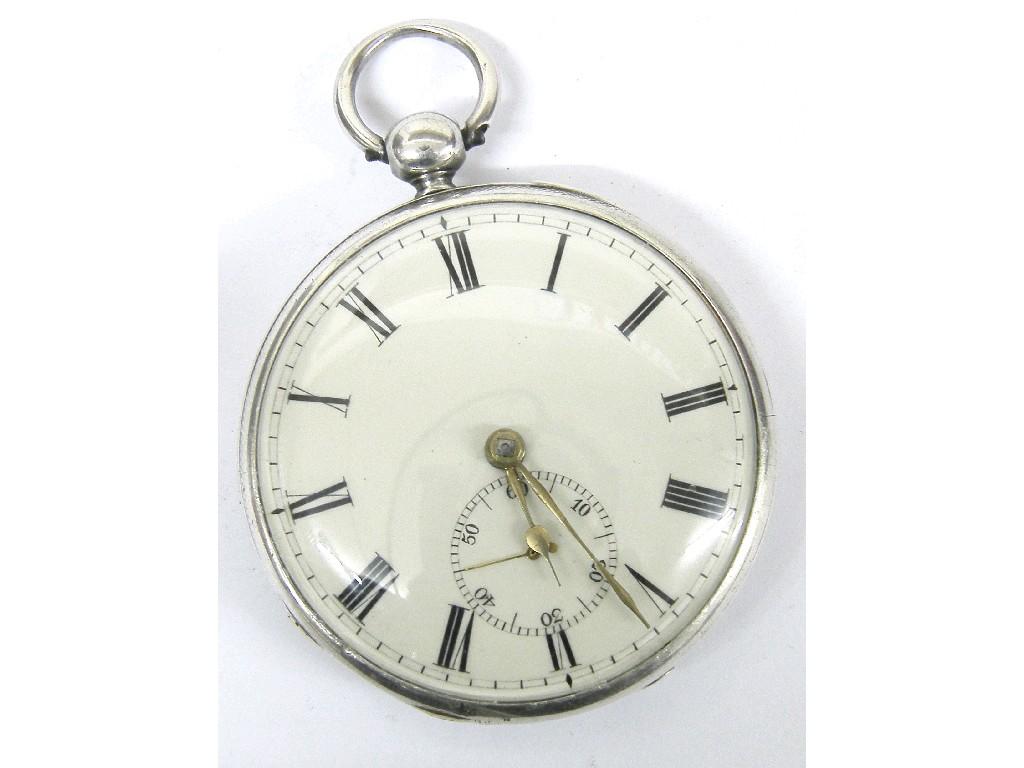 Appraisal: Silver fusee lever pocket watch hallmarked London unsigned movement no