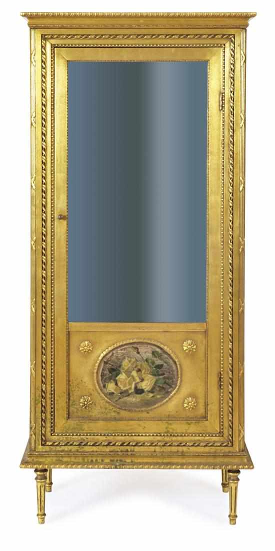 Appraisal: A LOUIS XVI STYLE GILT WOOD VITRINE The rectangular top