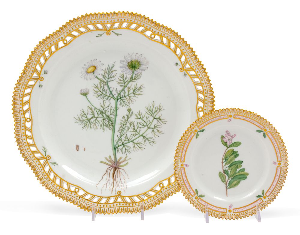 Appraisal: Two Royal Copenhagen Flora Danica Porcelain Plates Two Royal Copenhagen