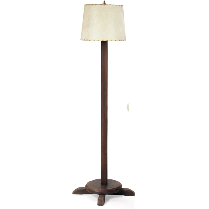 Appraisal: Old Hickory floor lamp single post on a cruciform base