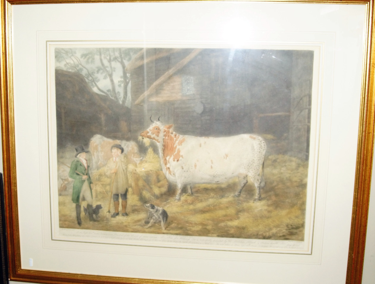 Appraisal: After George Garrard Holderness cow in a farmyard with figures