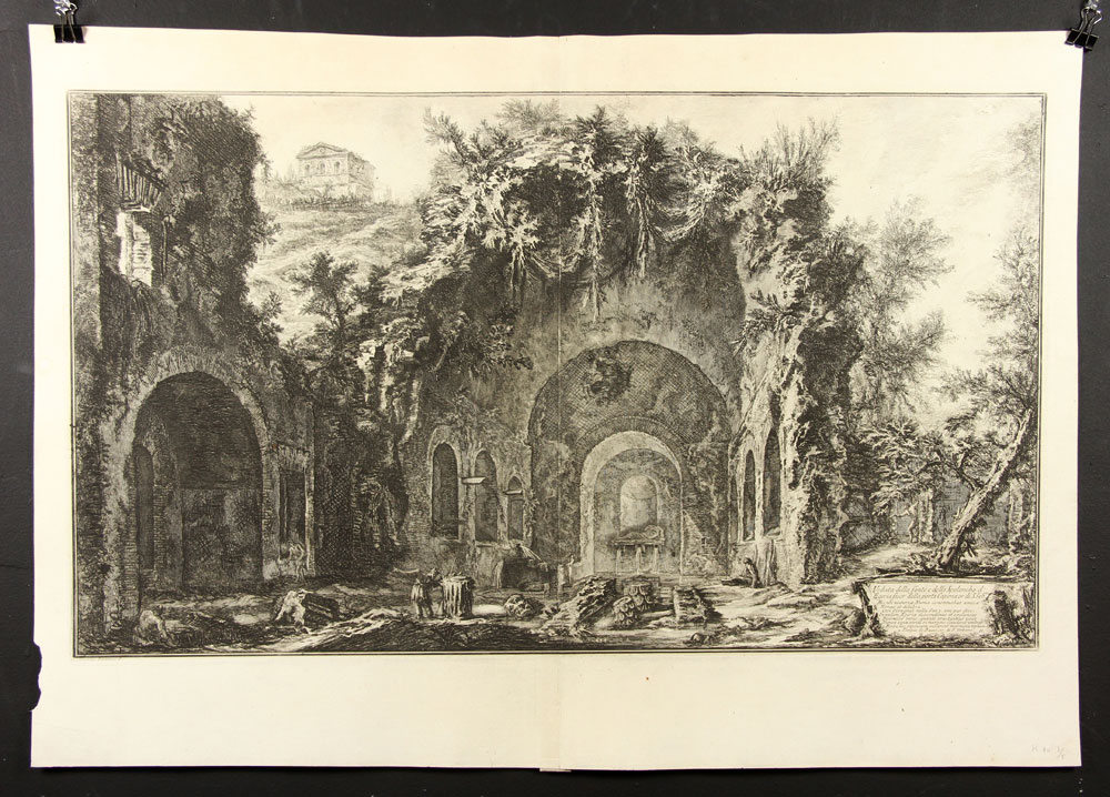 Appraisal: - Piranesi Veduta della Fonte e delle Spelonche d'Egeria Etching