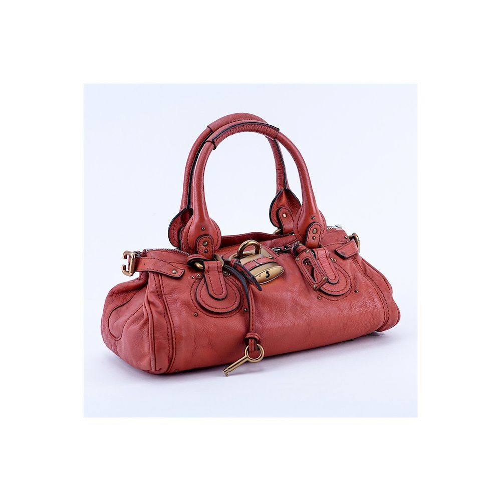 Appraisal: Chloe Dark Orange Leather Paddington MM Handbag Chloe Dark Orange