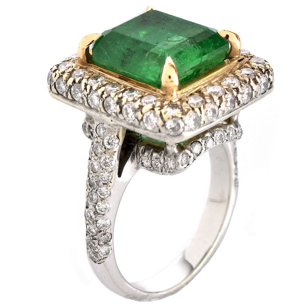 Appraisal: GIA ct Emerald Diamond and K Gold Ring GIA Certified