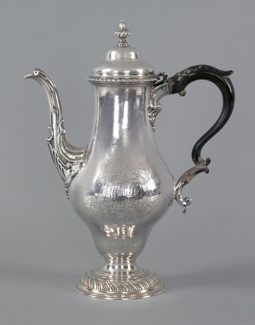 Appraisal: An important Philadelphia silver coffee pot ca bearing the touch