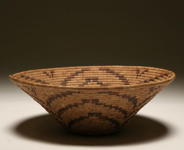 Appraisal: Native American basketry Pima Papago hand woven repeating graduated geometric