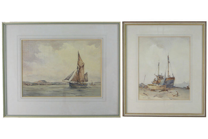 Appraisal: FRANCIS S LEKE British born in Staffordshire TWO watercolors on