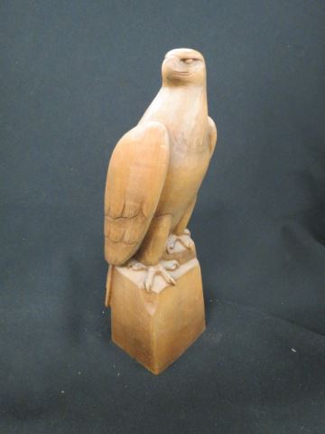 Appraisal: Paul Fuchs carving carved wooden sculpture of a hawk on