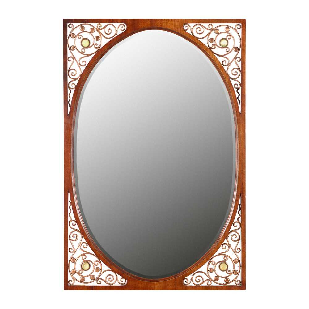 Appraisal: AMERICAN AESTHETIC MOVEMENT WALL MIRROR CIRCA mahogany with bevelled mirrored