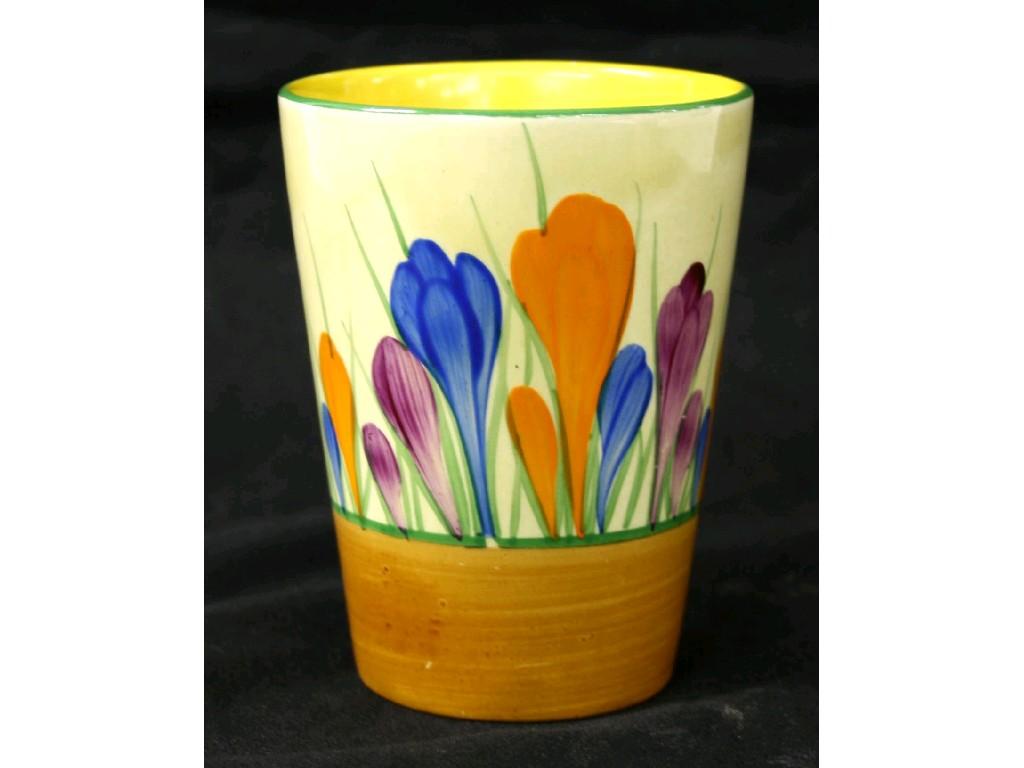 Appraisal: Clarice Cliff 'Autumn Crocus' beaker green painted Crocus mark high