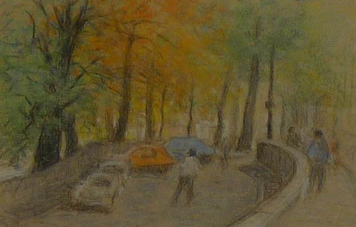 Appraisal: CHARLES WHEELER LEAFY STREET SCENE PASTEL X CM CHARLES WHEELER