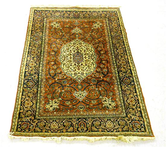 Appraisal: Modern Persian style rug fine weave classic floral and arabesque