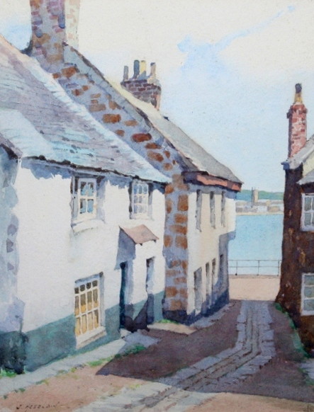 Appraisal: JAMES MARSHALL HESELDIN - A West country street leading towards