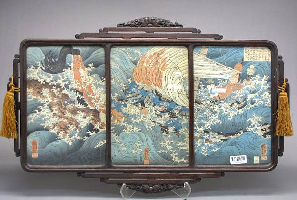 Appraisal: Utagawa Kuniyoshi Taira Ghosts Rising from the Sea to Attack