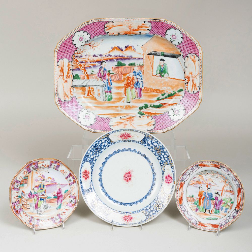 Appraisal: Group of Chinese Export Porcelain Tablewares Comprising A platter with