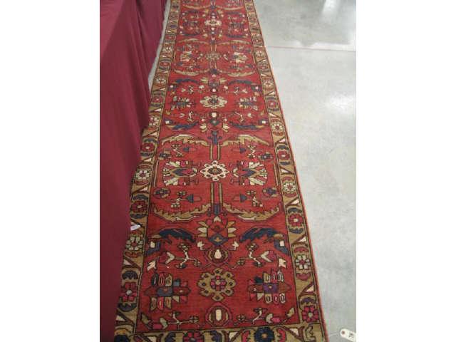 Appraisal: Heriz Persian Handmade Runner stylized floral earthtones ' x '