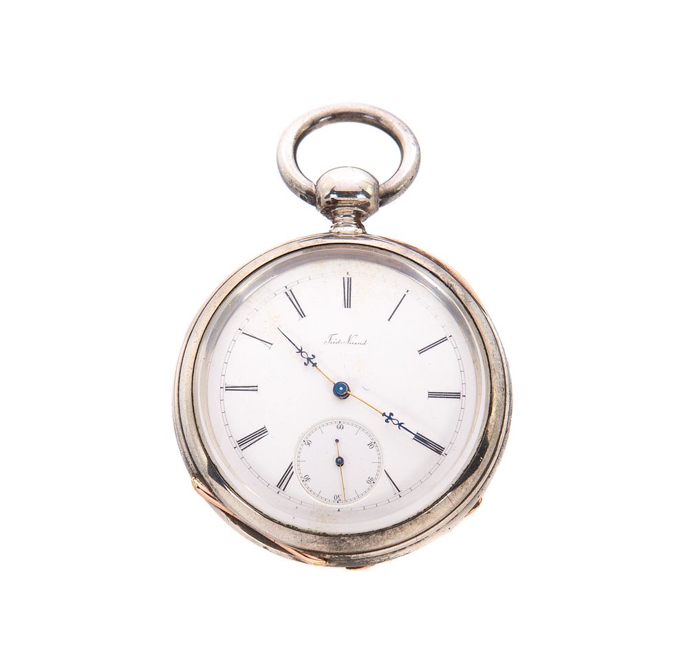 Appraisal: Federic Nicoud Chaux De-Fonds Silver Pocket Watch Federic Nicoud Chaux