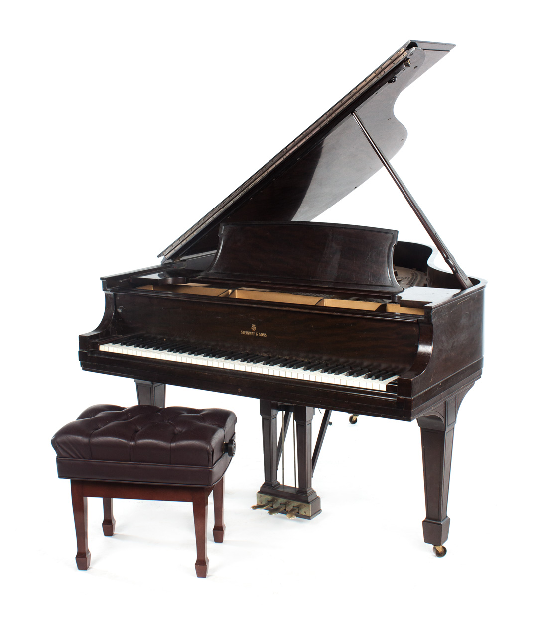 Appraisal: Steinway mahogany cased grand piano Model L serial dated in