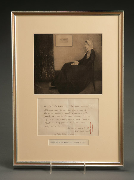 Appraisal: James Abbott McNeill Whistler American - Signed Correspondence Photoprint of