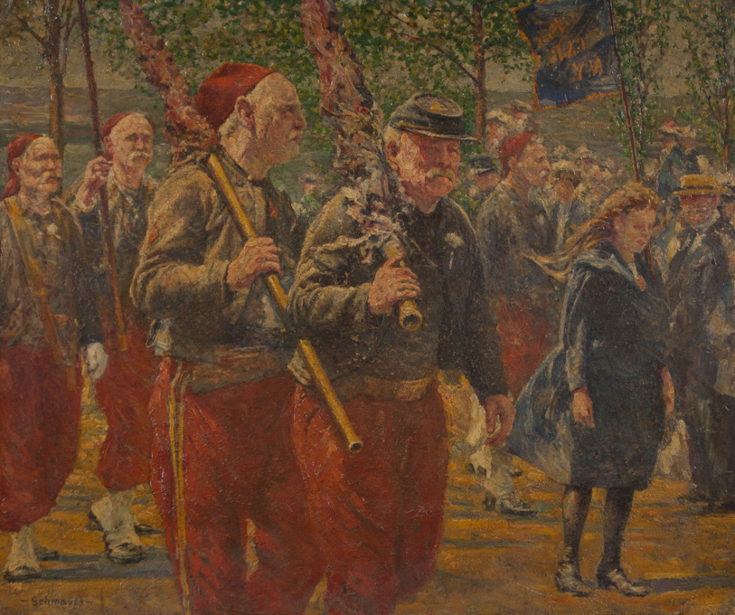 Appraisal: PETER SCHMAUSS OIL ON BOARD New York - Civil War