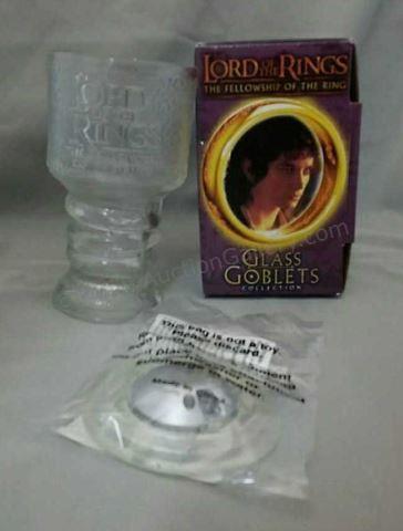 Appraisal: Frodo the Hobbit Glass Goblet Boxed Base lights up Goblet